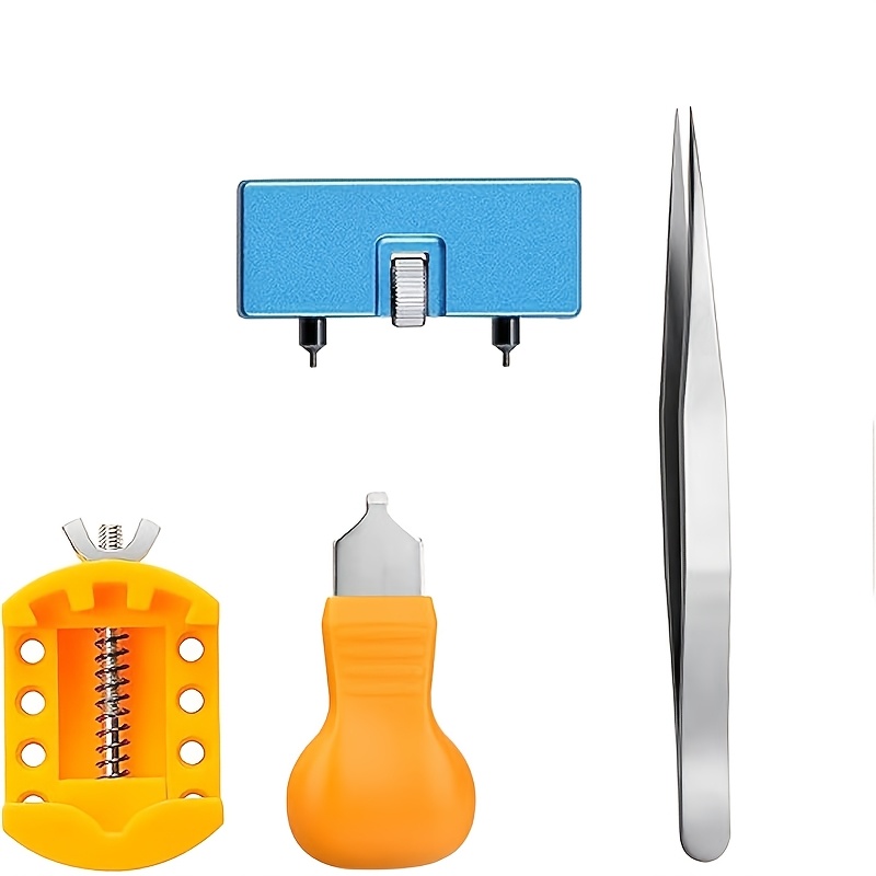 TEMU Watch Battery Replacement Kit 4pcs Set, Watch Box Bottle Opener Set With Detachable Bracket For Rotating Open Watch Cover