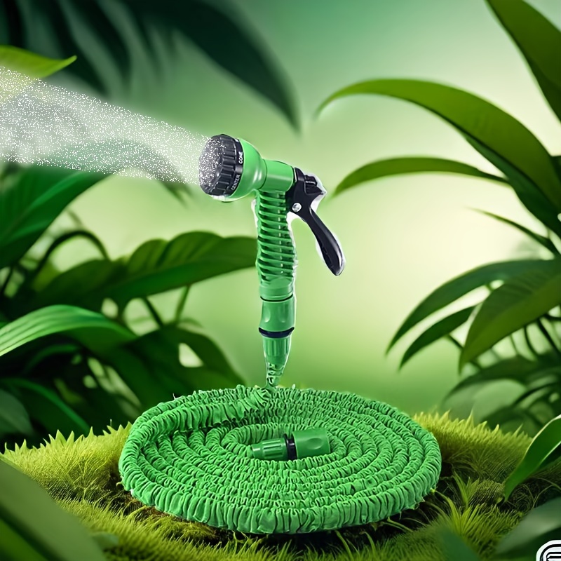 

25ft Expandable Garden Hose With 7 Spray Patterns - Durable, Flexible & Lightweight For Car Wash, Watering Plants & Cleaning - Fit