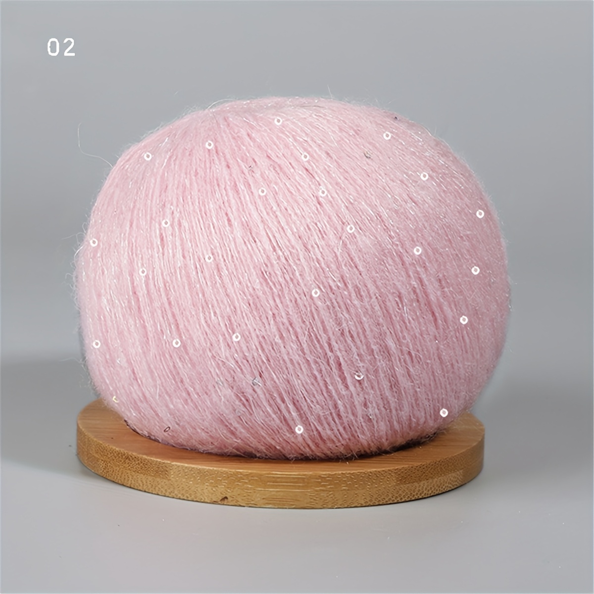 Image of 50g 450m/492yd Sequined Thread Knitting Yarn Crochet Fluffy Knitted 40% Acrylic 30% Mohair 30% Rayon Fashion Soft Lace Wool Thread Sweater Shawl Beads Yarns