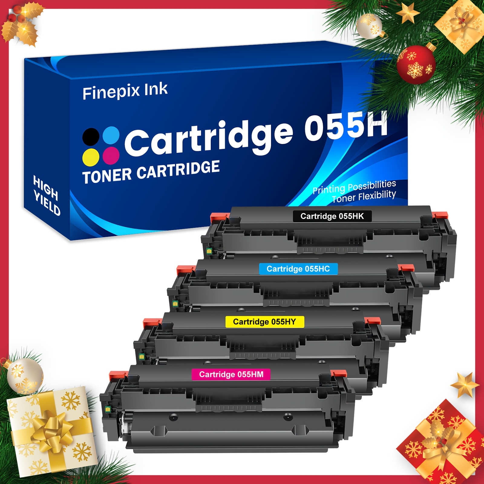 

4 Packs 055 Compatible For 055 055h Crg055 For Mf741cdw Mf743cdw Mf746cdw Mf745cdw Mf746cx Lbp663cdw Lbp664cx Printer Ink (black Yellow)