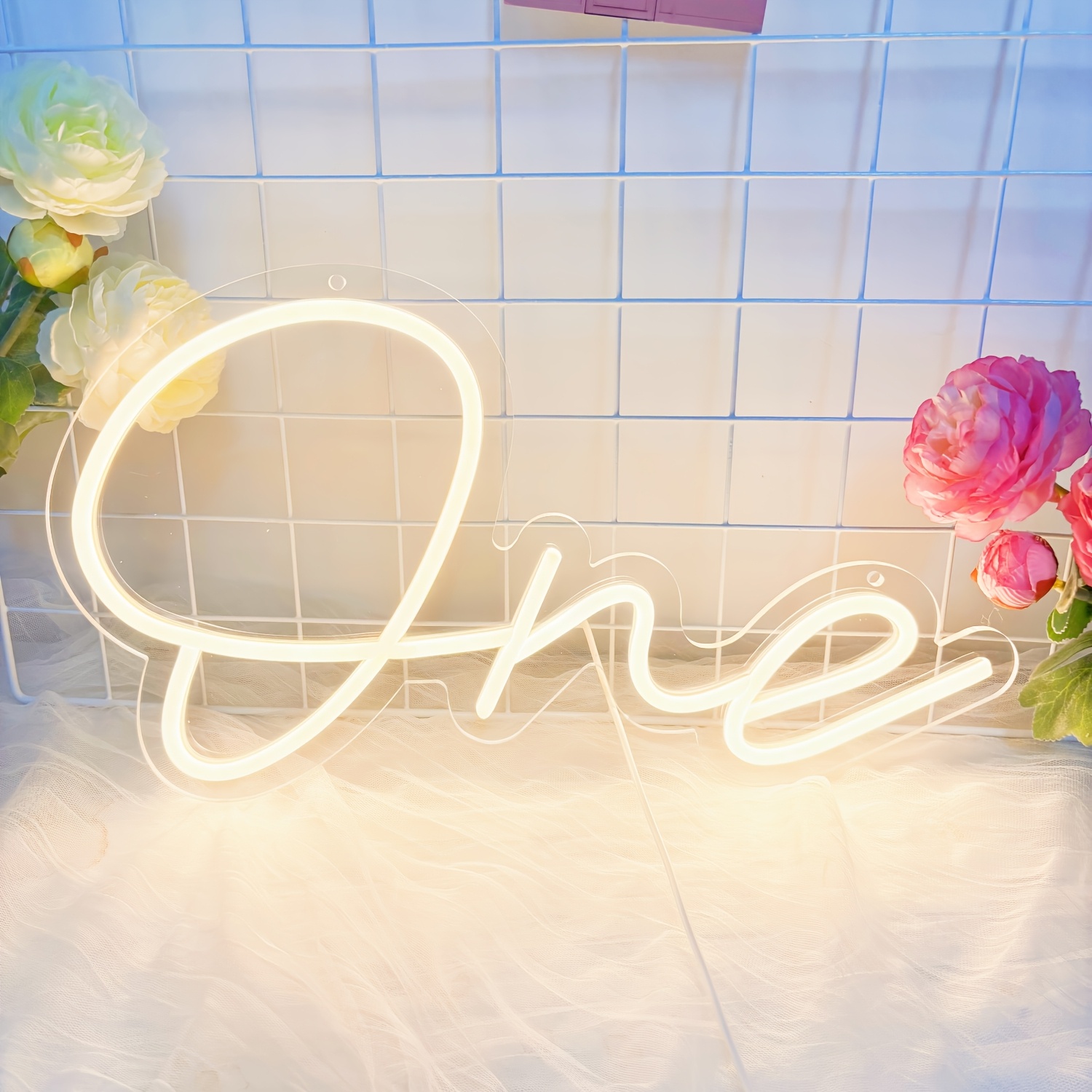 Image of Neon Light Sign For 1st Birthday Party Supplies 1st Anniversary Wedding Decoration Jungle Theme Backdrop Banner Gift Led Wall Decor 5v Usb Warm White