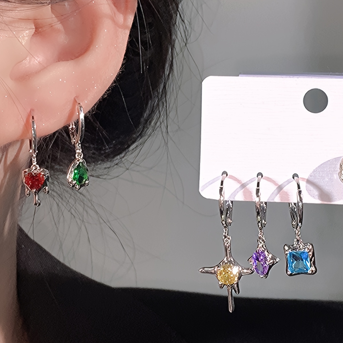 dangle earrings set cute japanese/ korean Temu