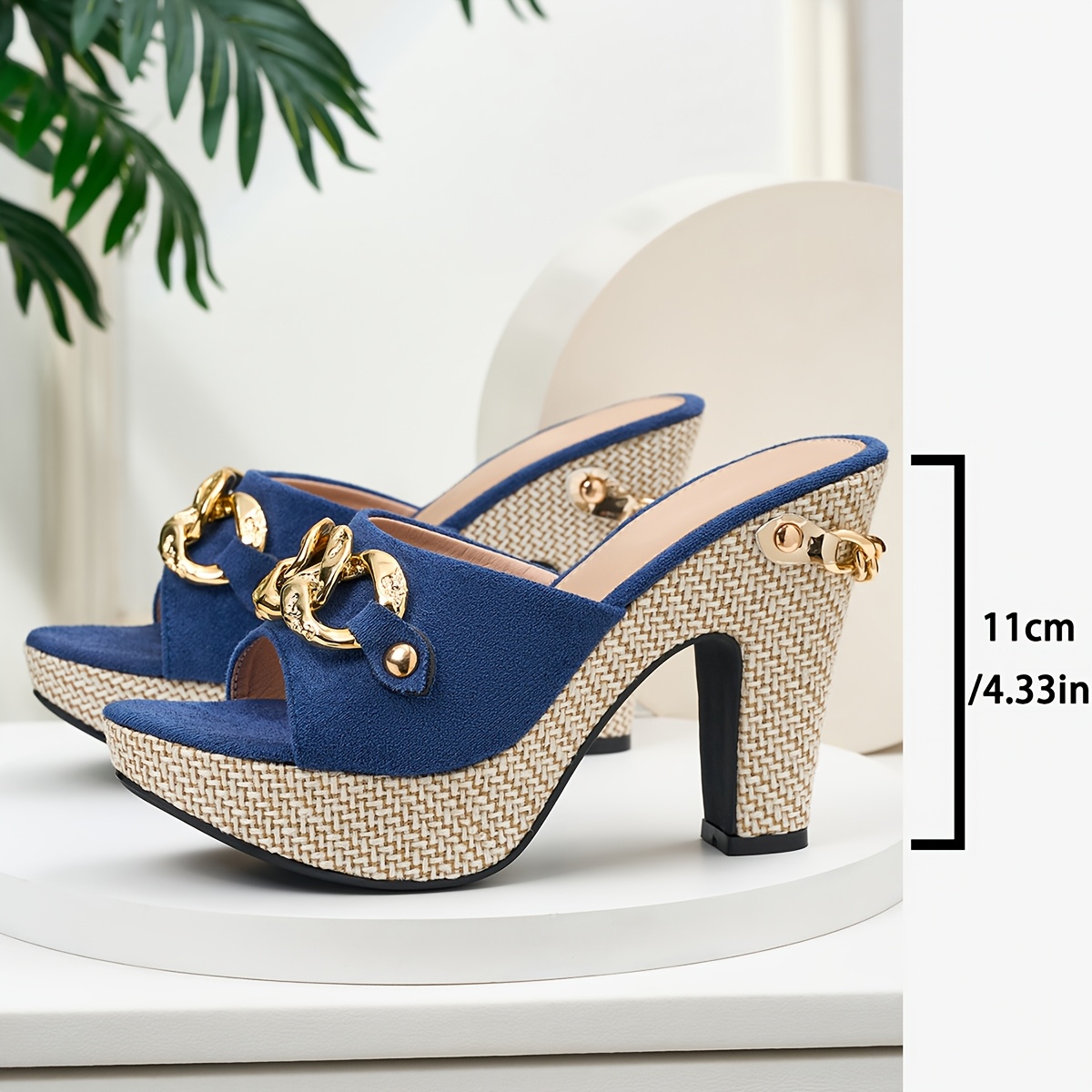 elegant womens metal chain embellished high heel sandals women shoes Product details 4