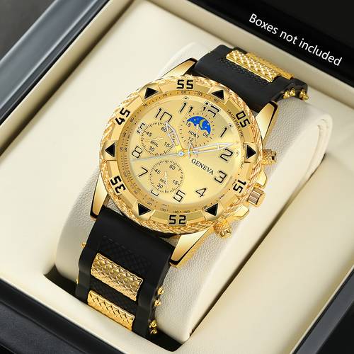 mens casual watch pointer display alloy case electronic drive and adjustable silicone strap fit the wrist to the most comfortable mens watch suitable for casual and business occasions