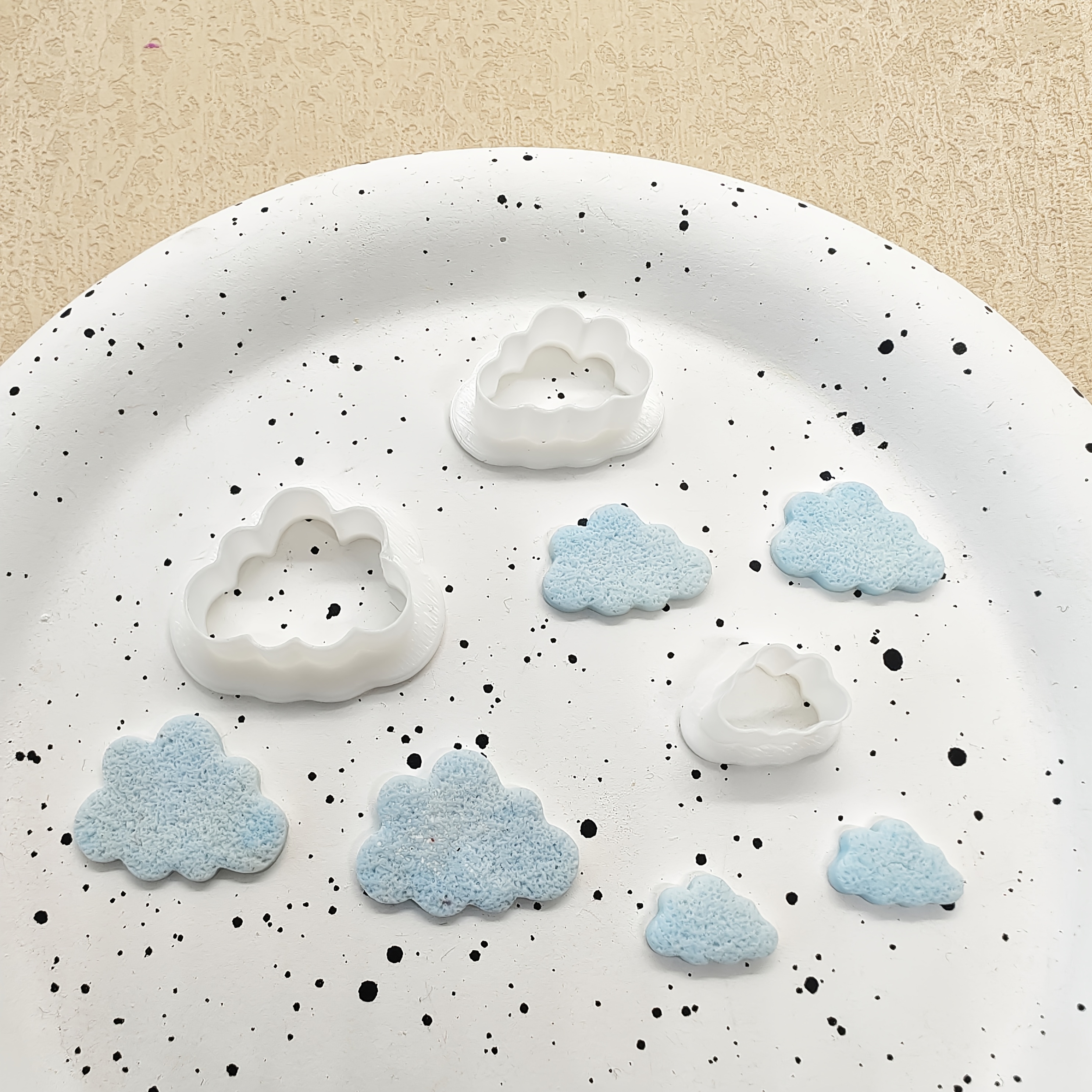 3pcs Cloud-shaped Polymer Clay Cutter Set, Suitable For Earring Stud Making, Craft Additions