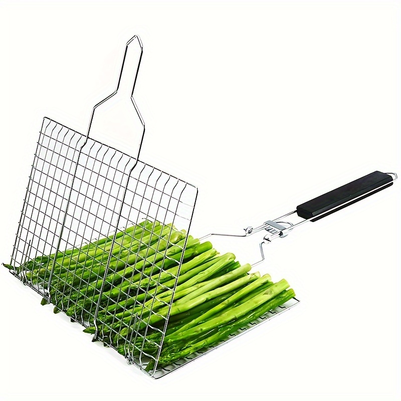 

Panier de barbecue pliable en acier inoxydable : Idéal pour griller du poisson, des légumes et plus encore - Outil de cuisson extérieur durable et portable