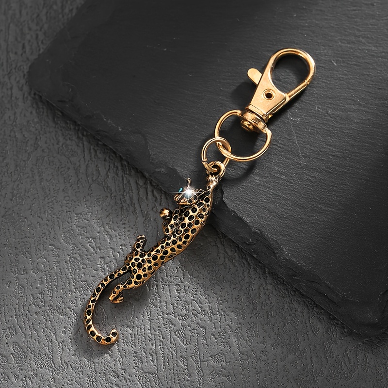 TEMU 1pc Fashionable European/ Style Minimalist Leopard-shaped Keychain Pendant Accessory, Suitable For Men' Keys, Bags, And Bag Charms Decoration
