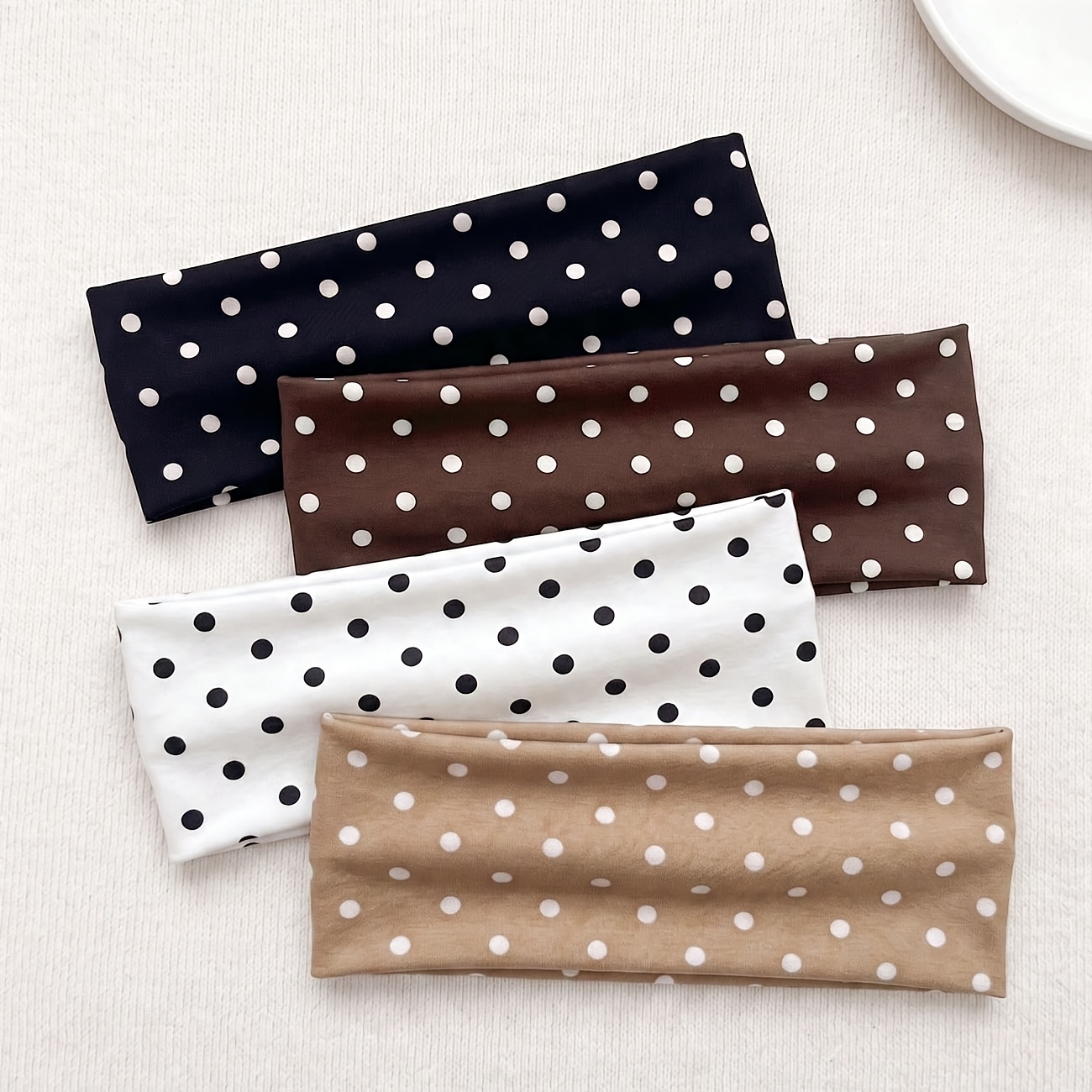 TEMU Ensemble de 4 bandeaux à pour femmes, bandeaux élastiques , foulards de tête en tissu vintage, accessoires de cheveux antidérapants pour yoga,