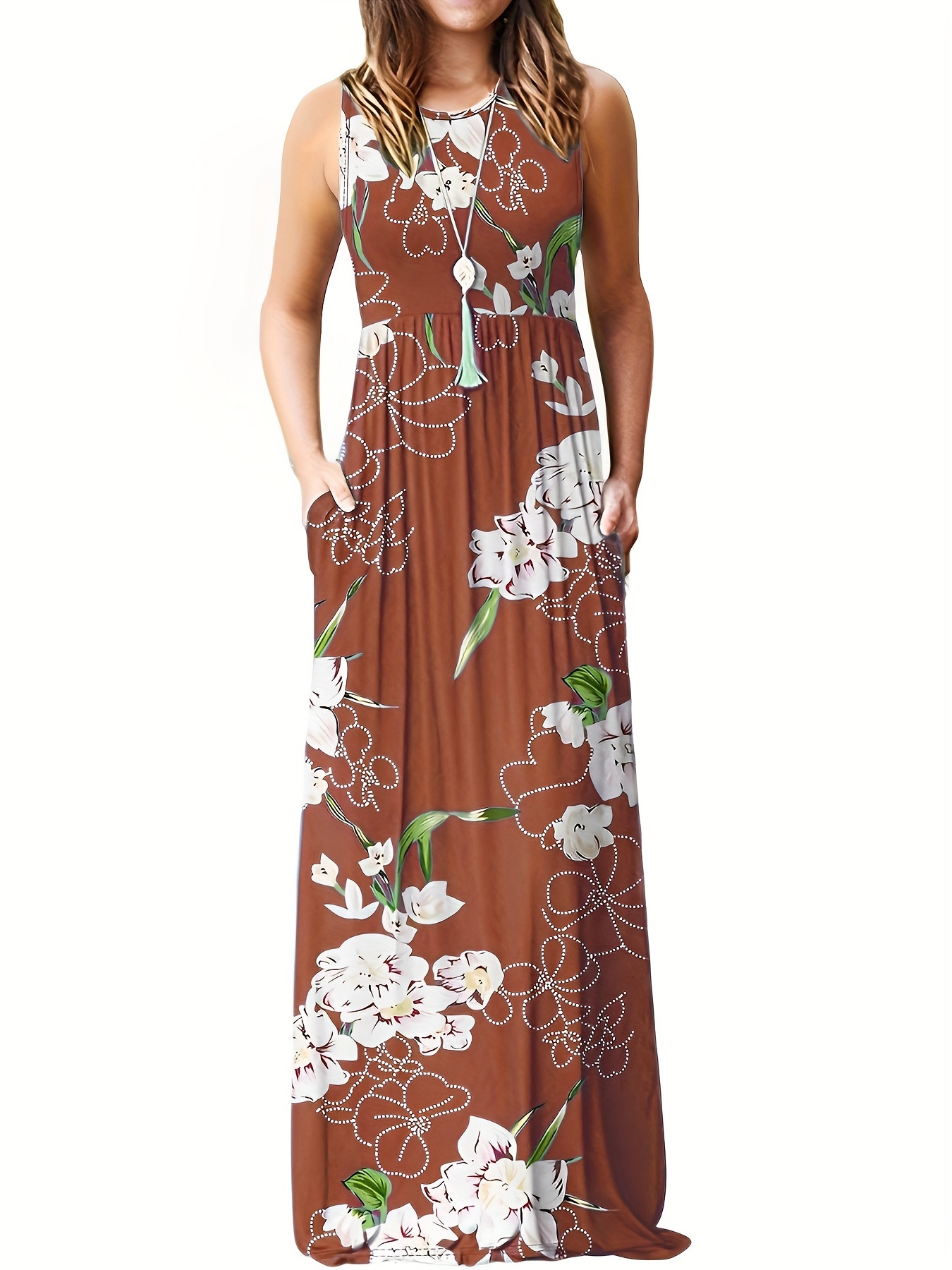 Yellow Womens Holiday Maxi Dresses Women Floral Maxi Long Dress Short  Sleeve Boho Print Casual Loose