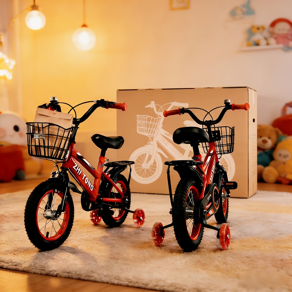 Lixada 14/16 Inch Kids' Bike With Adjustable Height, Removable Basket, And Training Wheels