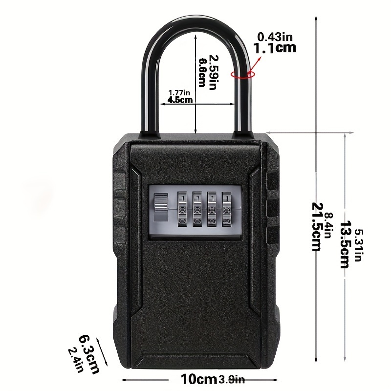 

Lock Box Key Lock Box Wall Mount Portable Combination Lock Box With Resettable Code Lock Box For Keys Apartment Realtor Storage (1 Piece, Black)