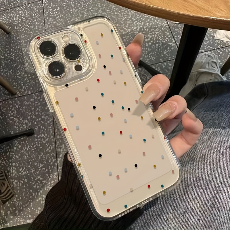 

Screen Small Dot Transparent Tpu Anti-fall Protection Mobile Phone Case, Suitable For Apple /15/14/13/12/11/pro/plus/pro Max Protective Case