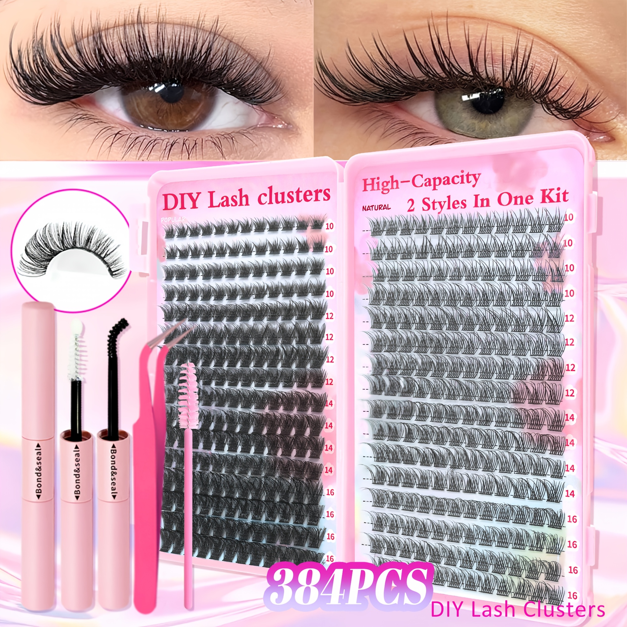 Image of Bottle Eyelash Book Kit (glue And Tweezers And Brush) Waterproof Eyelash Extension Kit D Tufted Eyelash Extension Kit Single Lash Kit