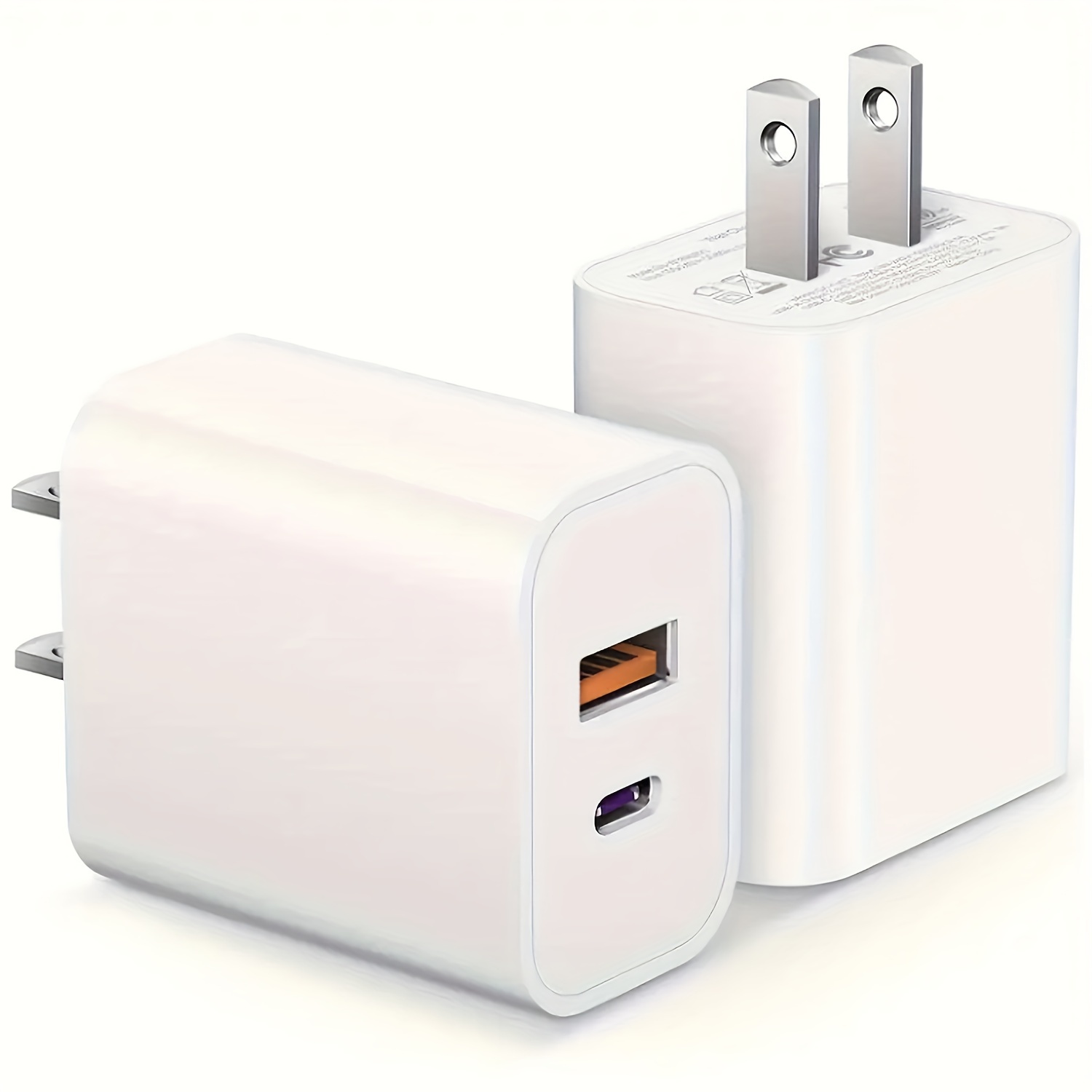 Cargador USB C, 20 W para iPhone 14, cargador de pared USB-C de doble  puerto con 1 paquete de cable Lightning USB C de 6.6 pies para iPhone 14/14