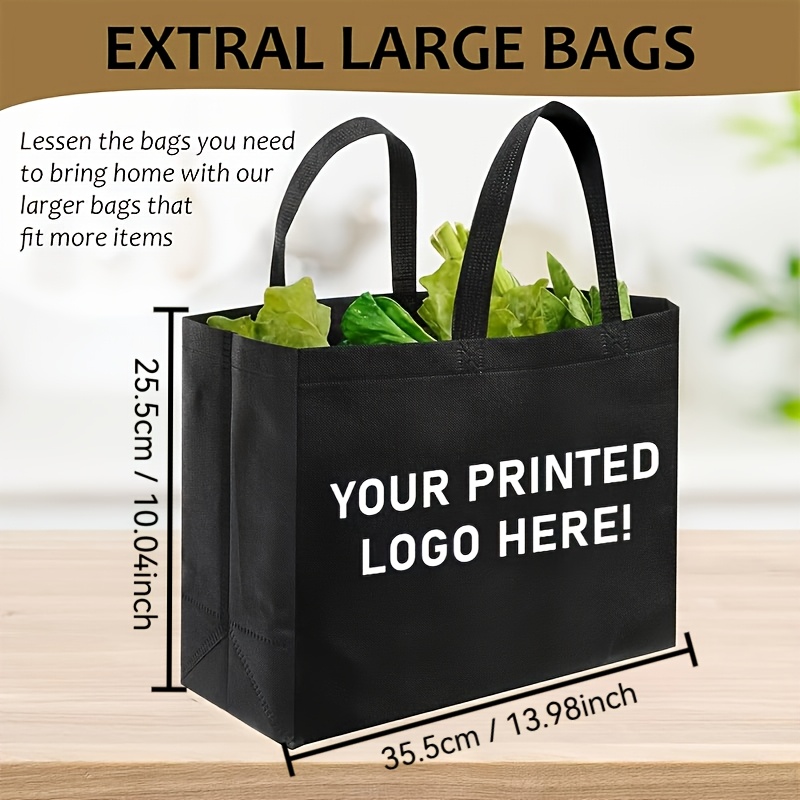 80pcs Customizable Large-Capacity Non-Woven Tote Bags