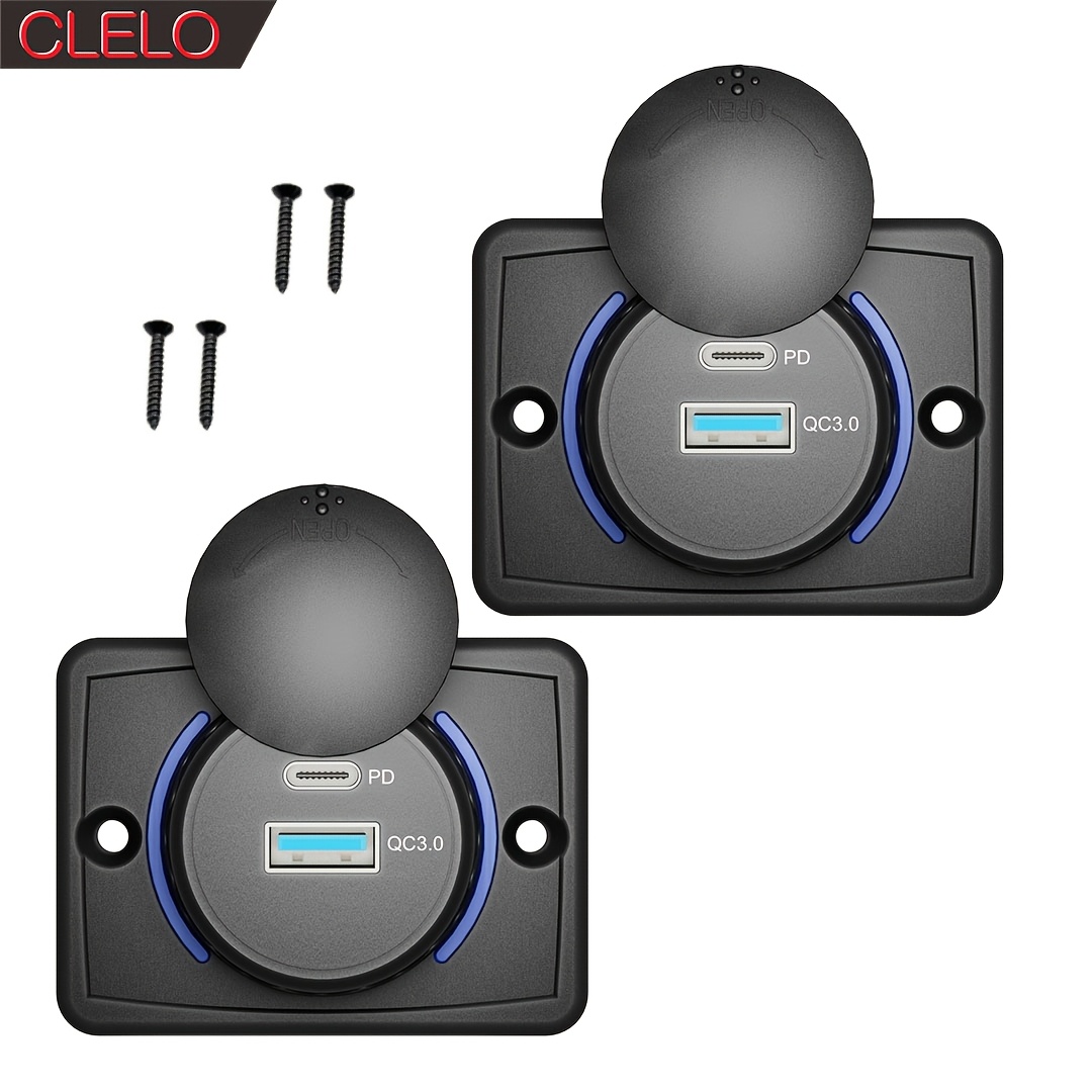 Clelo 12v Usb Socket Pd Type-c Qc3.0 Usb-a Fast Charging Power Adapter, Without Battery