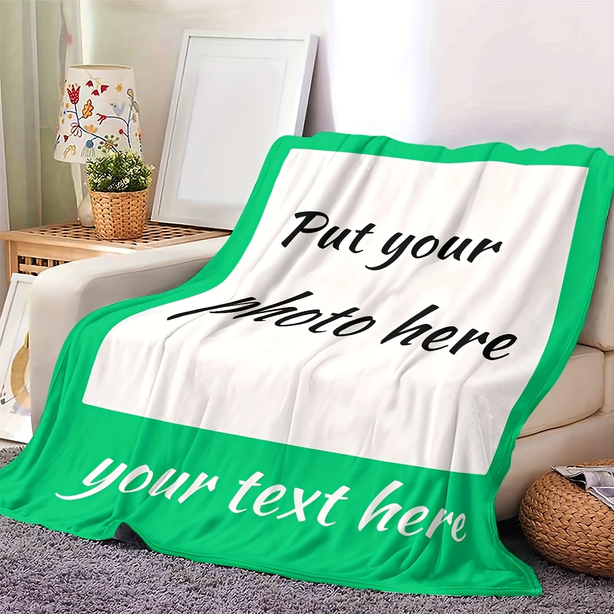 Custom Blanket with Personalized Image and Text