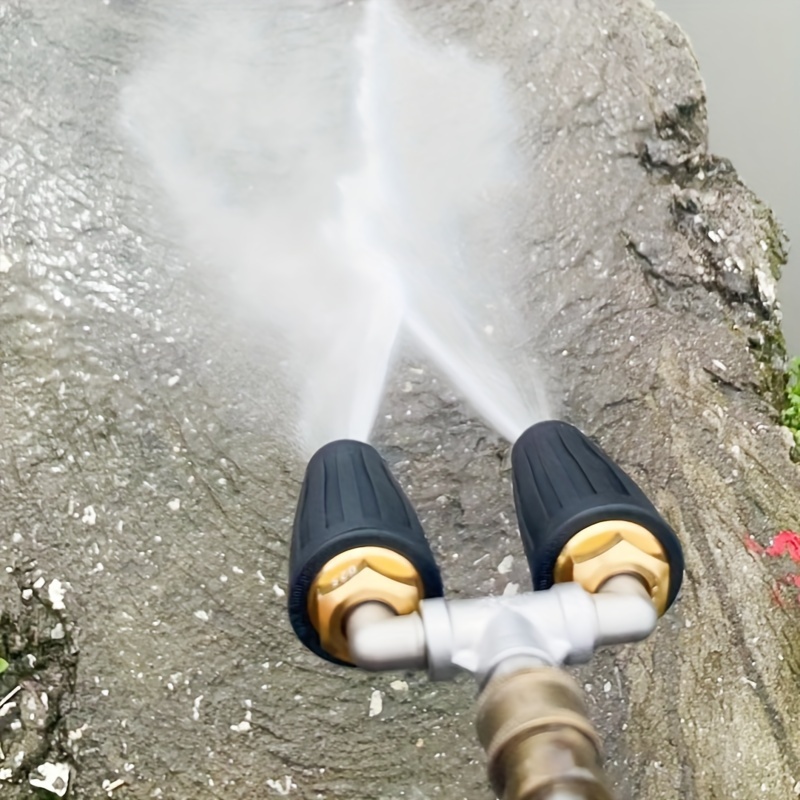 high pressure water gun rotating nozzle 1 4 inch 360 turbine for lotus cleaning stainless steel tee double nozzle