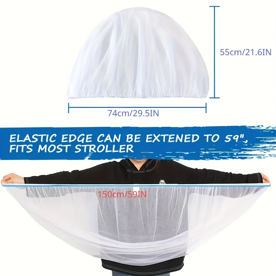 White Stretchy Mosquito Net for Strollers and Cribs - Breathable Polyester, Durable & Easy to Install, Ideal for Outdoor & Indoor Use, Outdoor Protection|Transparent Design|Durable Fabric