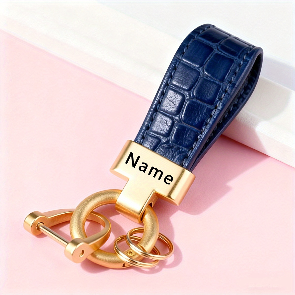 TEMU Llavero de PU con metal, personalizado, adicionales para llaveros, regalos para llaveros de mochilas de coche