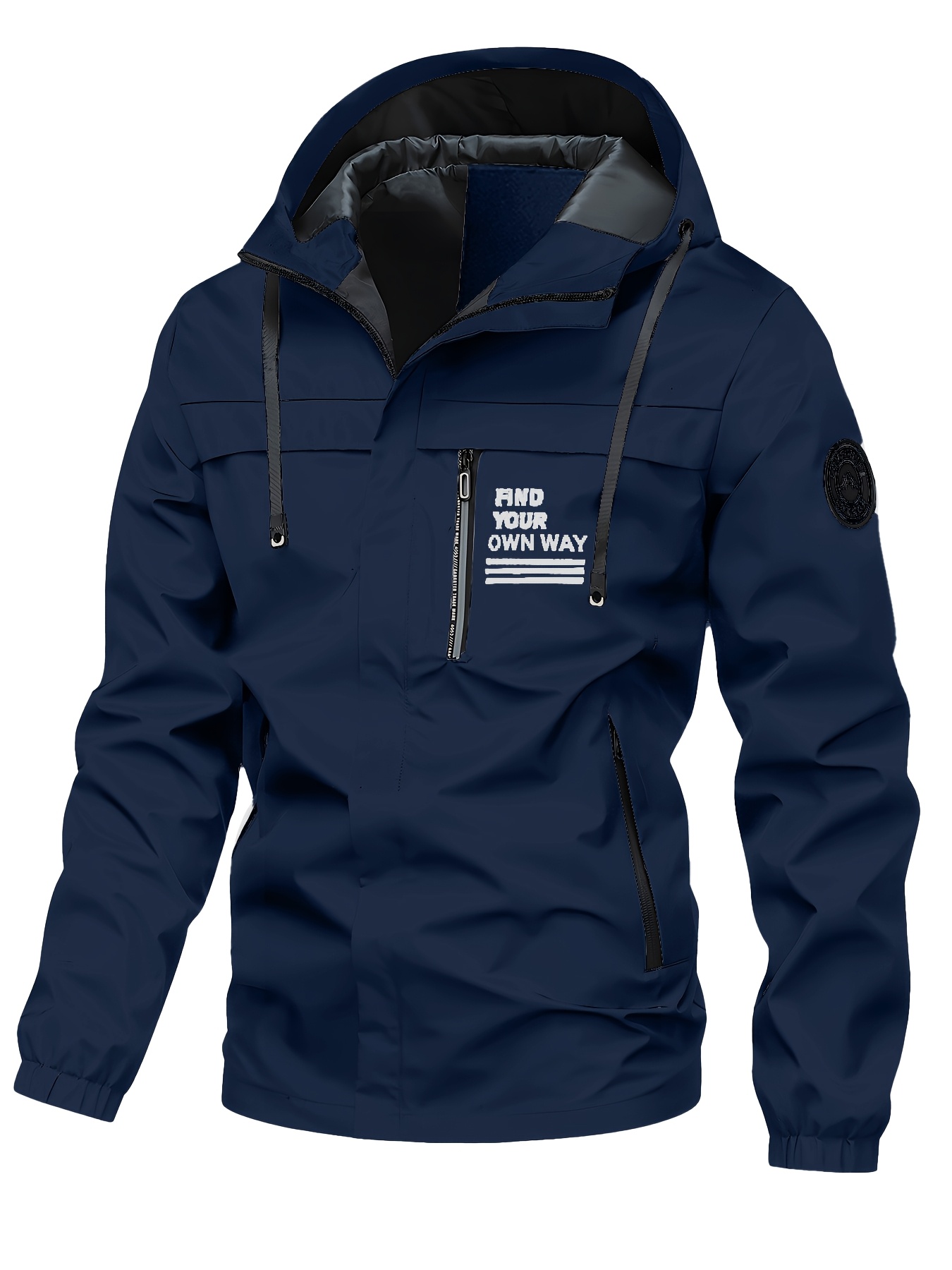 new mens spring autumn hooded printed jacket comfortable fabric fitness training jacket ideal gift for dates outdoor mountaineering windproof and jacket