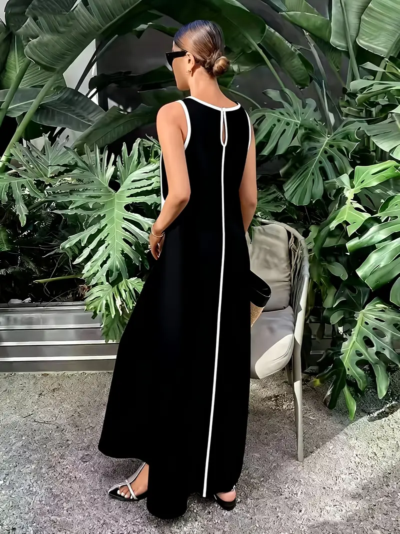 elegant black block tunic dress long length - Temu United Kingdom elegant black block tunic dress long length - Temu United Kingdom