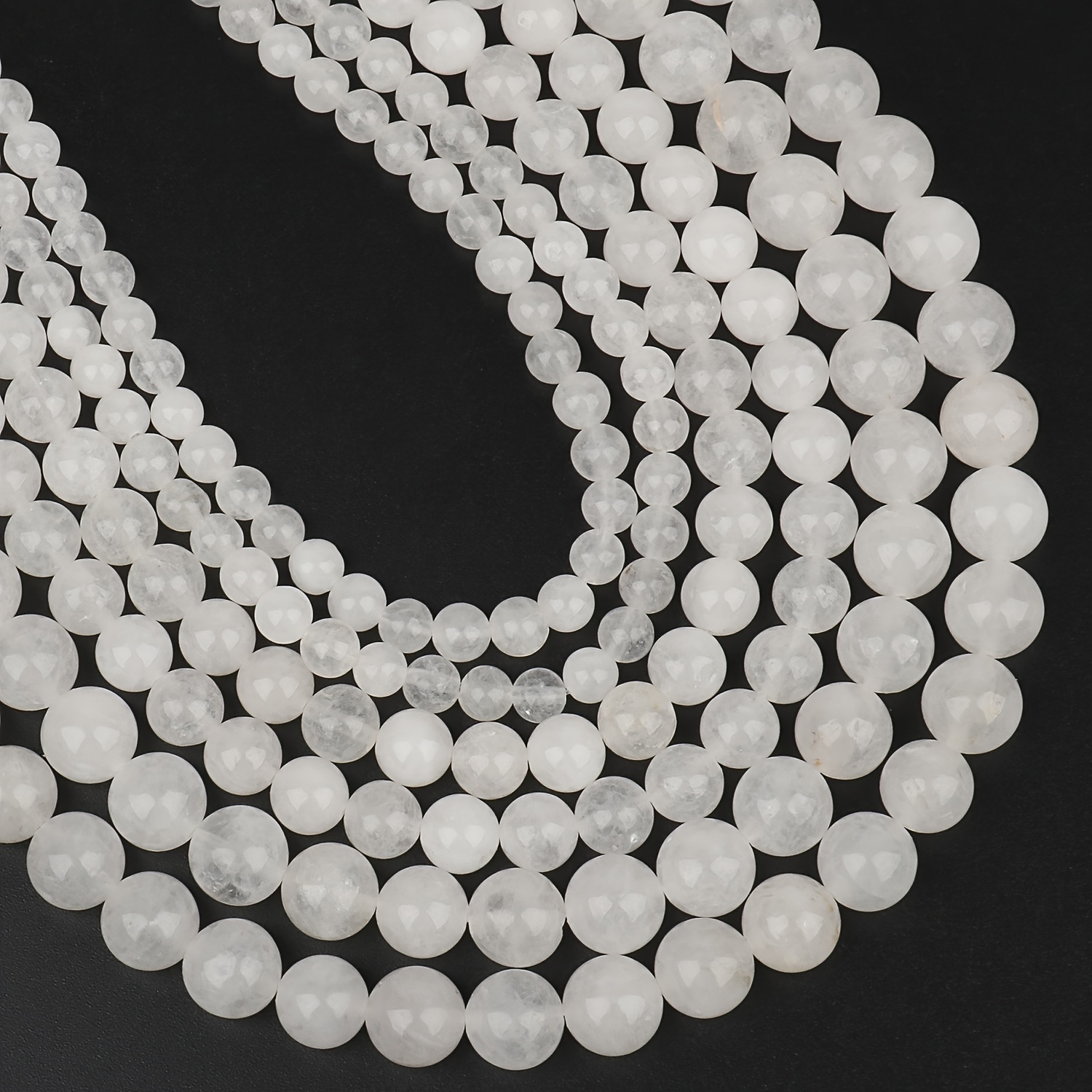 Natural White Chalcedony Round Beads for Jewelry Making