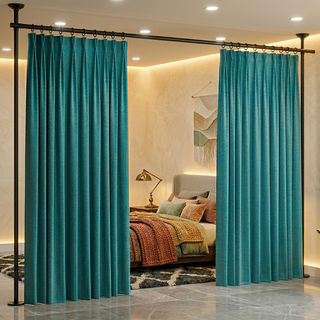 TEMU Adjustable Tension Rod For Room Dividers - Heavy-duty No-drill Floor To Ceiling Adjustable Pole (height 4 Feet, Width 28-70 Inches) - Temporary