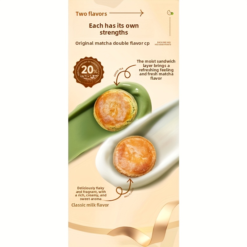 A 44G (72G*2 Boxes) Snack Featuring a Milk And Matcha Flavored Hamburger Sandwich Biscuit, Perfect for Breakfast, Afternoon Tea, Or As a Light Office Snack