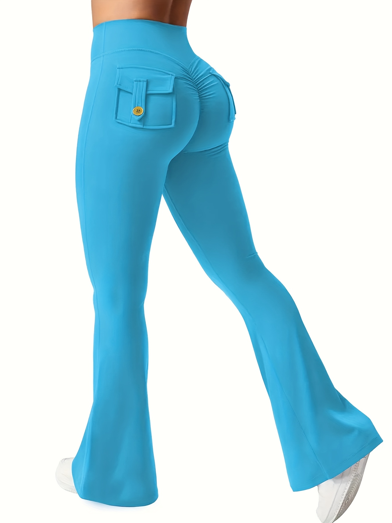 New Women'S Casual Loudspeaker Yoga Pants Training Loudspeaker Pants High Waist Work Clothes Belt Pocket Sportswear - Image 6
