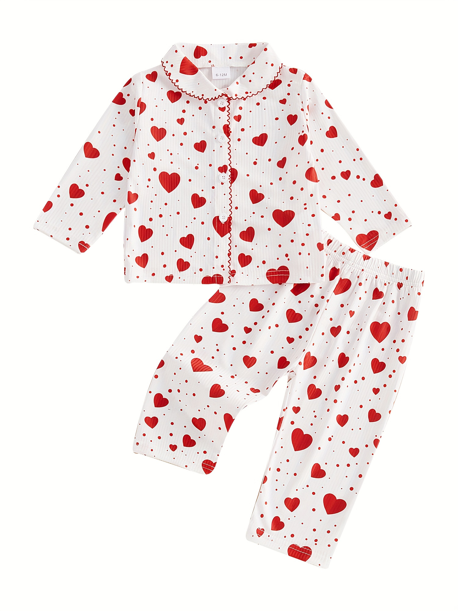 toddler baby girl valentine pajamas sets bow print plush long - Main Image
