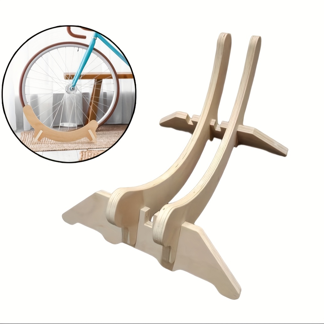 1 Wooden Fixed Bicycle Floor Stand with 4 Adjustable Sizes, Suitable for Commuter, Mountain, Road, and Gravel Bikes - Home Storage Solution