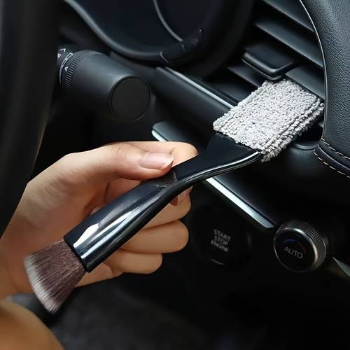 auto-zubehör-innendetailbürste – reinigungswerkzeug mit weichen borsten, für armaturenbrett, lüftungsschlitze spalten – keine batterie erforderlich, kunststoff-staubbürste, für autodetails innenraumreinigung | modische griffbürste | kunststoff-borstenbürste, weihnachtsgeschenk