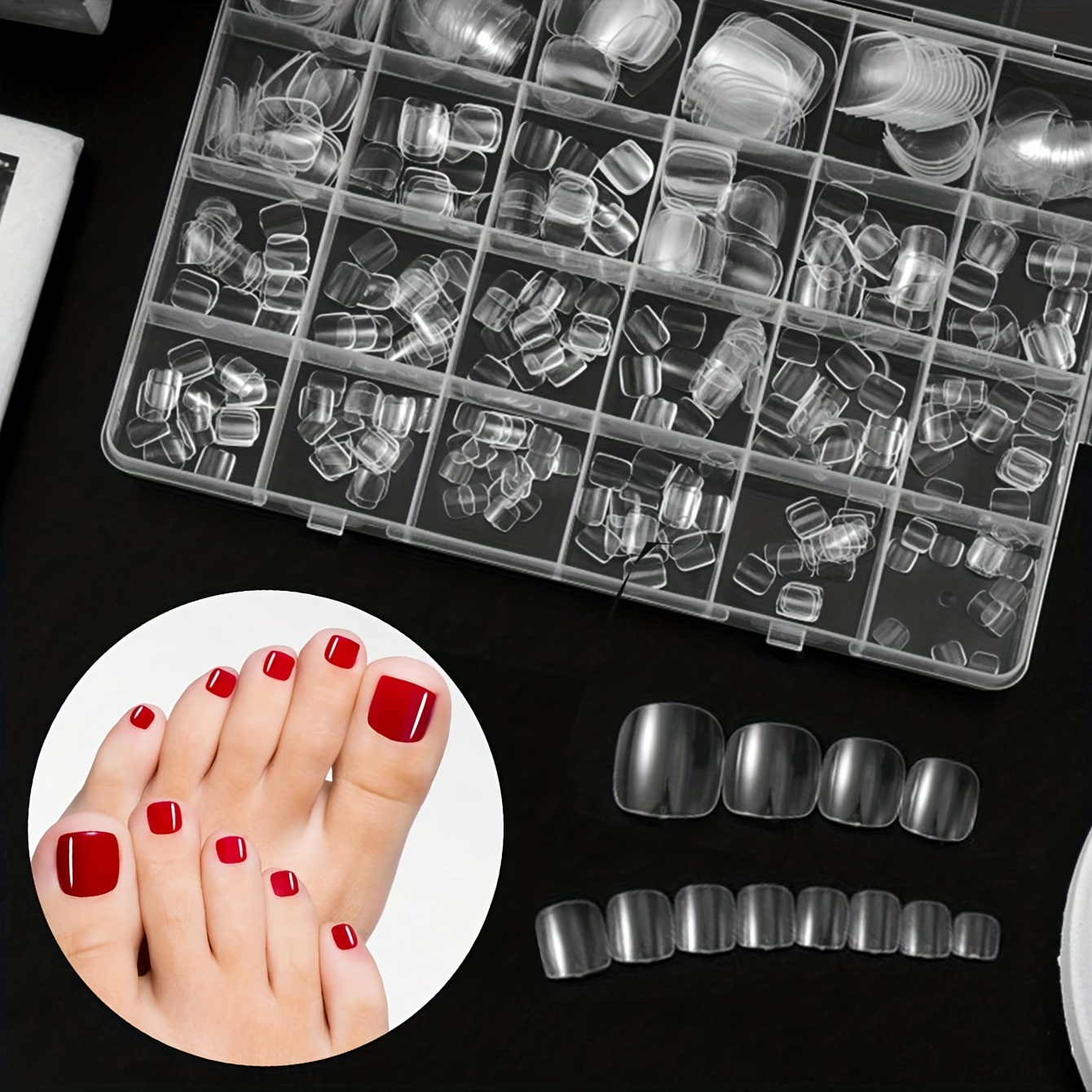 

504pcs Clear Toenails Set - , Fake For Diy & Pedicures, ,