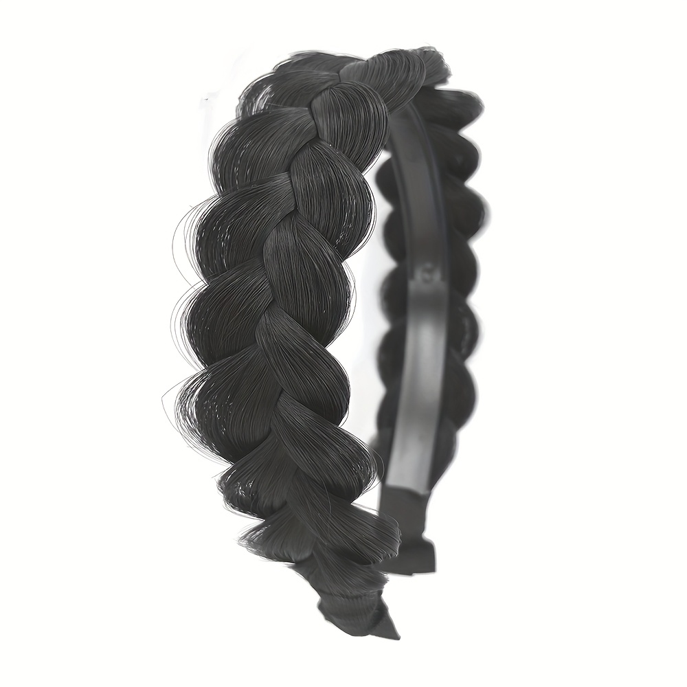 wide messy braided headband teeth synthetic hair plaited  display picture 3