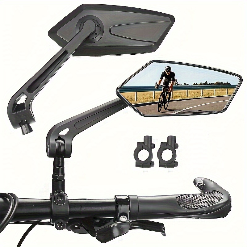 

2-pack Hd Wide Angle Bike Mirrors - Fit For Electric Scooters, Ebikes & Mountain Bikes - 360° View Handlebar Rearview Mirror Accessories Bike Mirrors For Handlebars Bicycle Mirrors For Handlebars