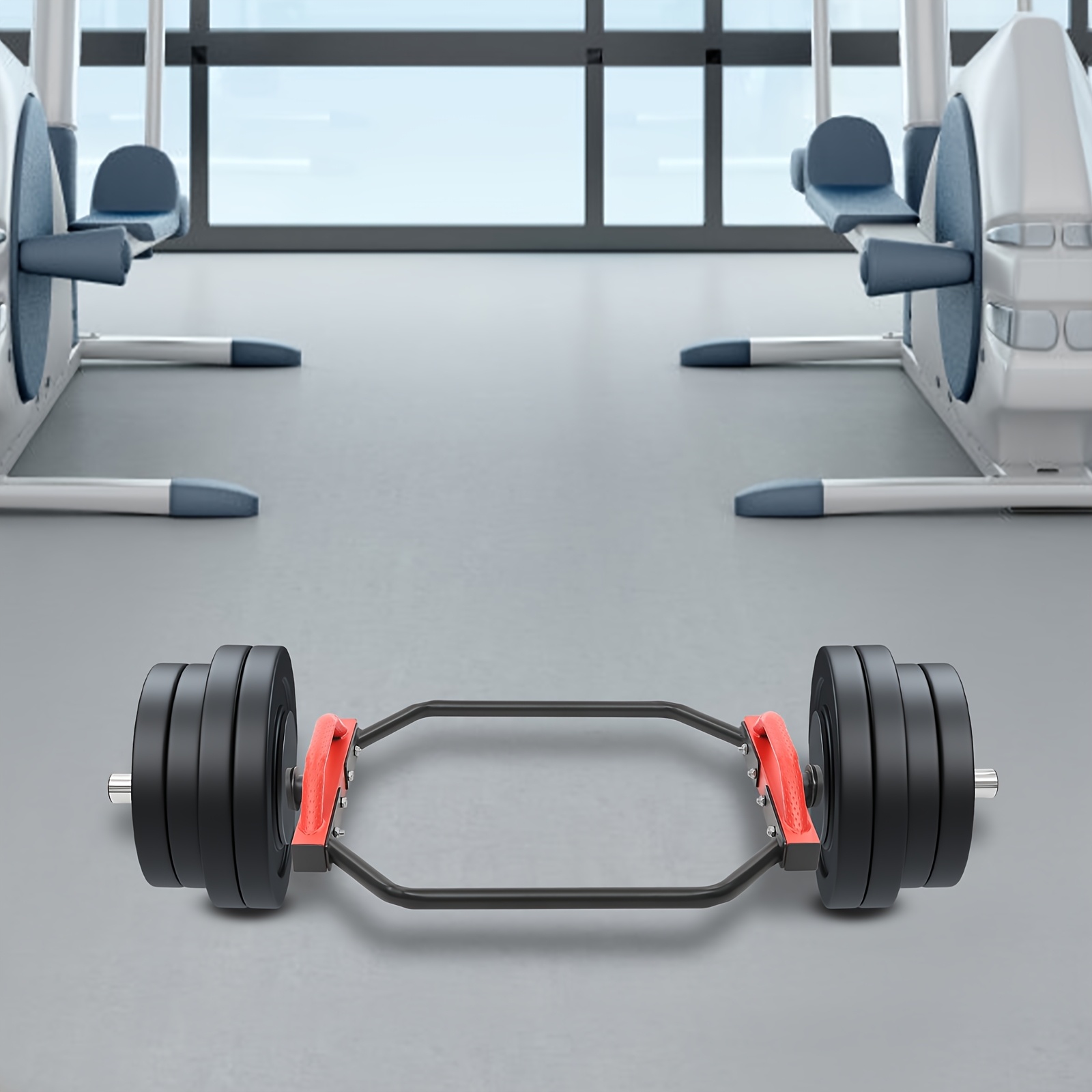 Image of Sturdy Red Hex Dumbbell Bar - 150kg Load Steel Weight Training Bar For Home Workouts, Crossfit & Functional Fitness Including Spring Collars & (assembly Needed)