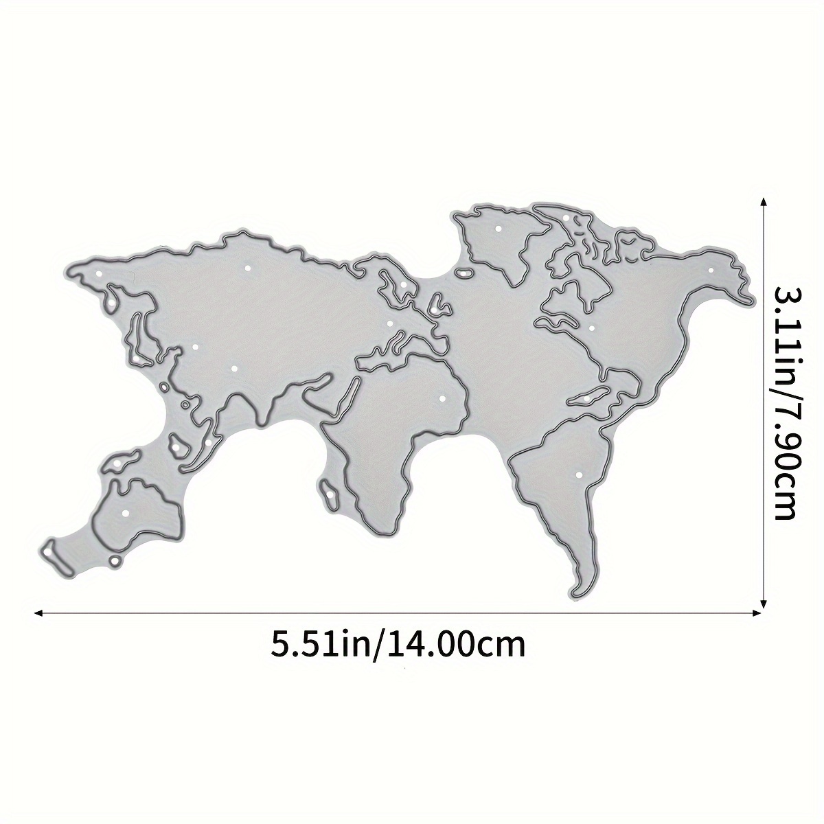 World Map Metal Cutting Dies For Diy Scrapbooking, Card Making & Crafts - Embossing Stencil Template
