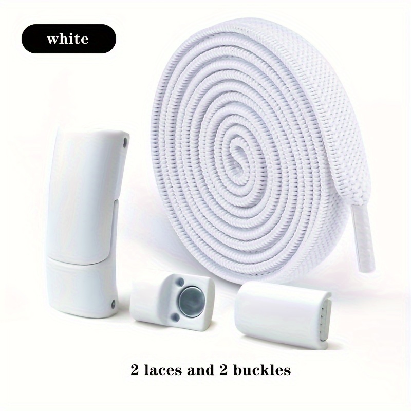 Image of 1 Pair Of 8mm Mesh Elastic Shoelaces With Magnetic Clips, No-tie Lazy Shoelaces