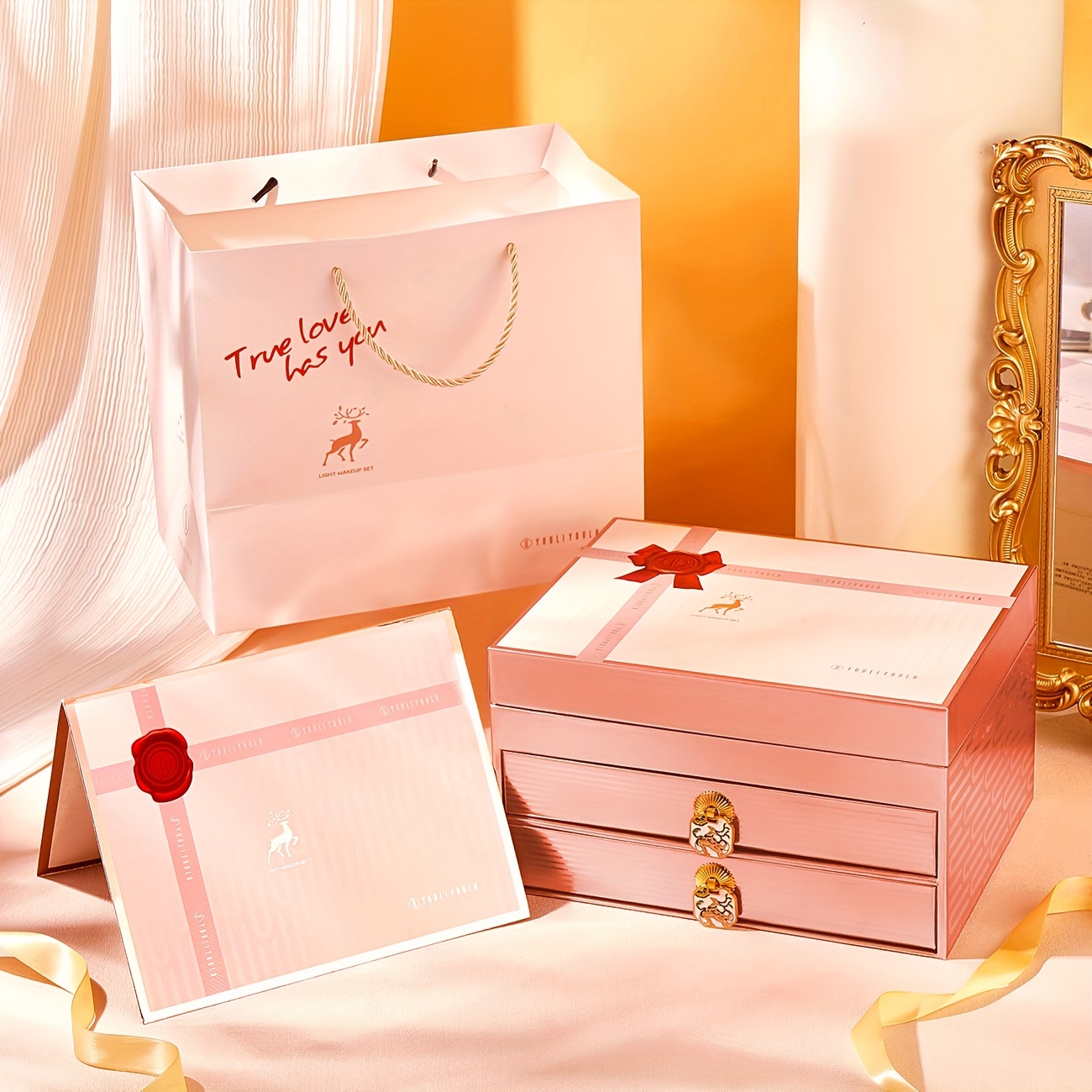 20pcs true gift set nude ivory bb cream concealer 9 color eyeshadow palette liquid eyeliner pen dual ended brow pencil mascara makeup brushes 4 prep serum hand lip balm sleep mask with hd greeting card details 6