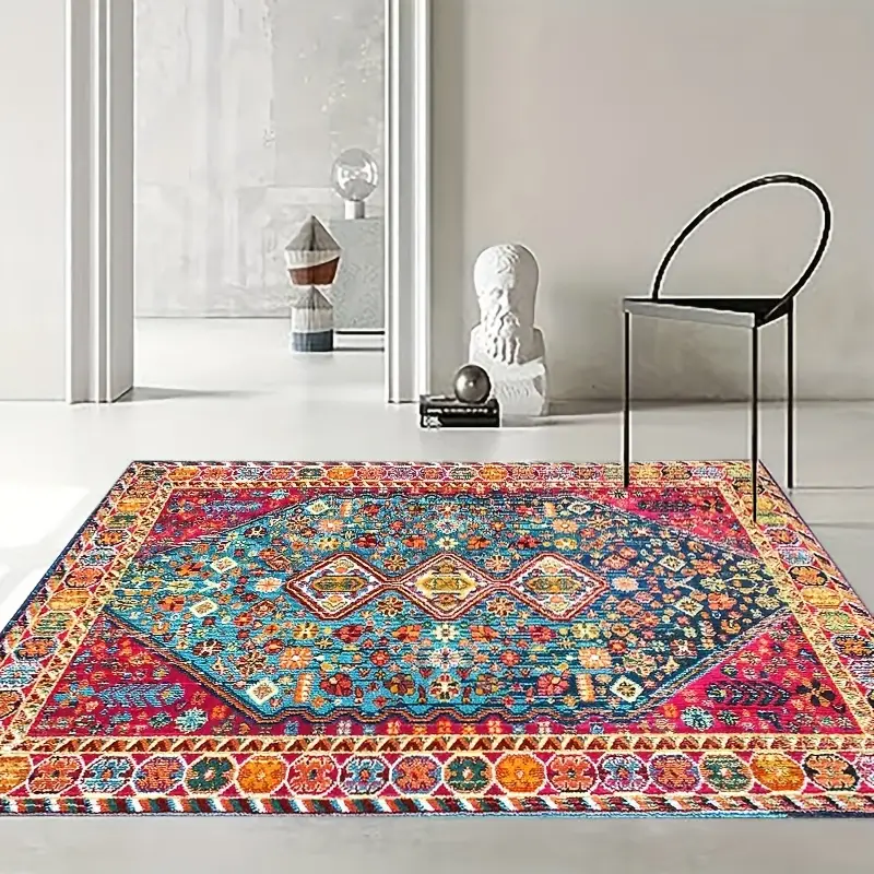 ultra soft persian print area rug non slip machine washable for living room bedroom decor 1030g m thickness Product details 5