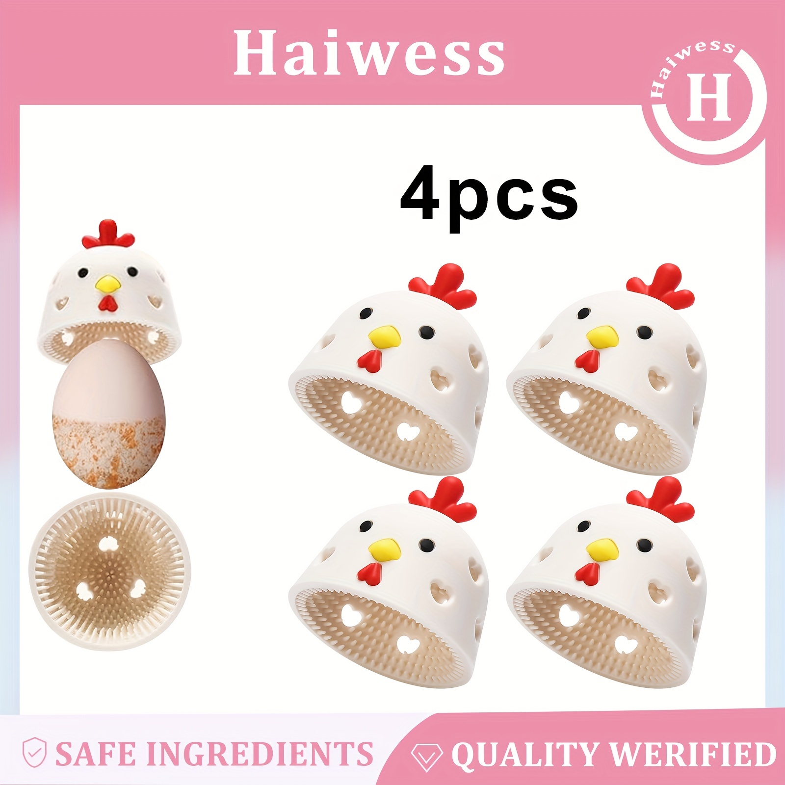 

4pcs Fresh Egg Brush Cleaner, Silicone Egg Scrubber Multipurpose Vegetable And Fruit Cleaning Tool, Reusable Egg Cleaning Brush For Egg Washer Of Chicken Poultry.