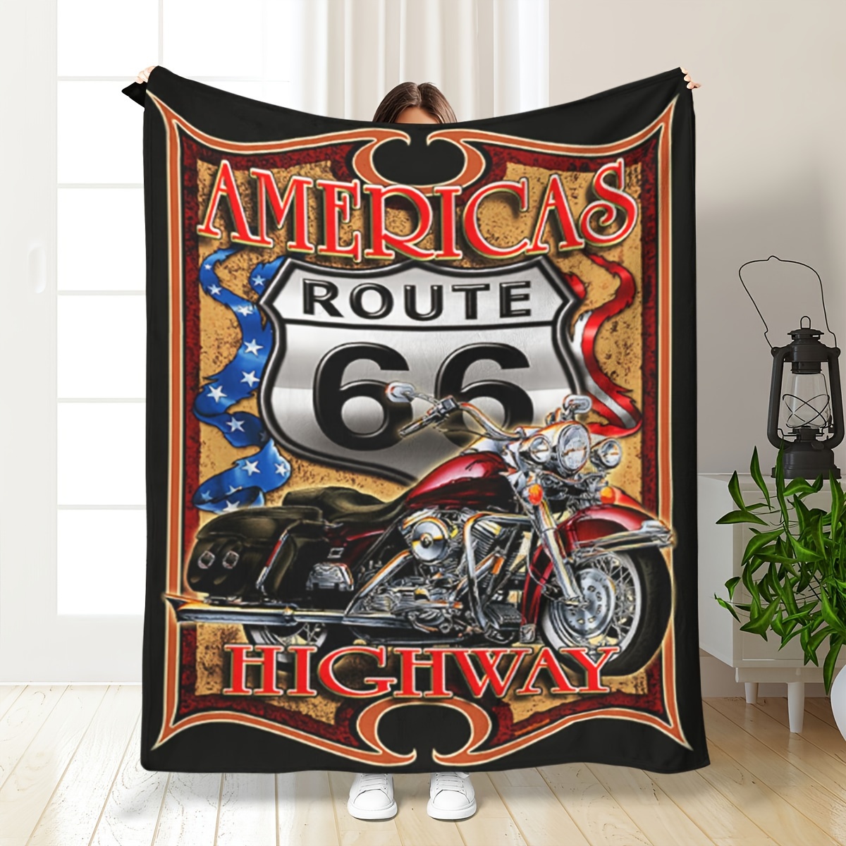 

Motorcycle Knitted Blanket, , , Hypoallergenic , Blanket For , , - 1pc