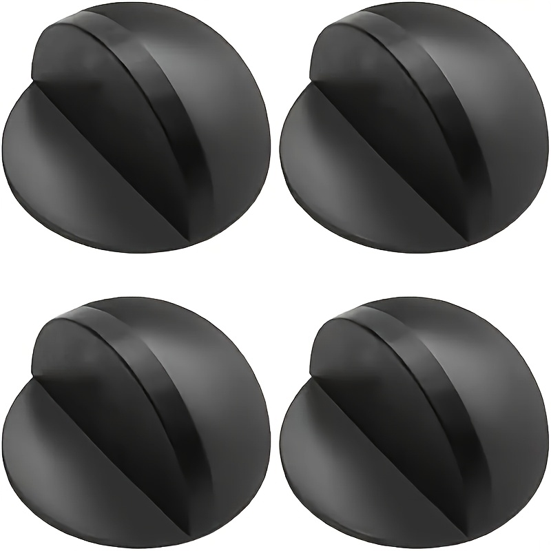 TEMU 4-pack Heavy-duty Self-adhesive Door Stoppers With Non-slip Base - Heavy-duty , Black, Suitable For Hardwood Doors, Glass Doors, Floors - Floor