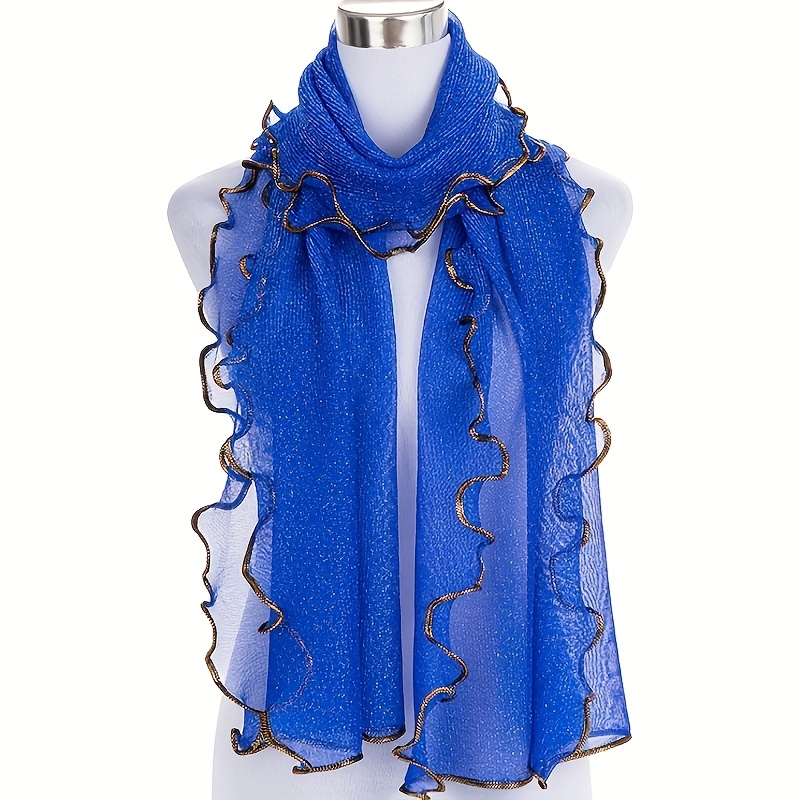 TEMU Solid Color Shawl Thin Breathable Neck Protection Scarf Ethnic Style Long All-match Shawl Women's Casual Baotou