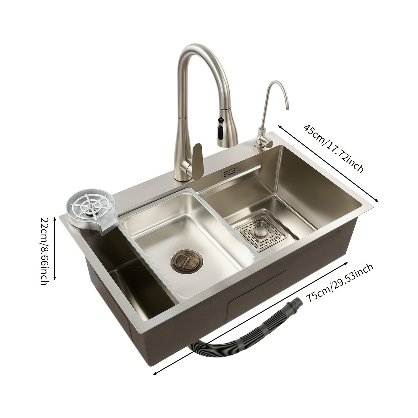 Image of Kitchen Sink Convenient Installation Sink, Large Capacity For Kitchens, Dining Rooms And Bars Restaurants