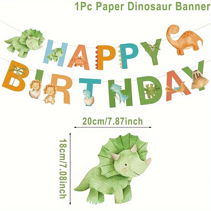 1pc Dinosaur-themed Birthday Flag Banner For Party Decoration, Perfect For A Festive Backdrop