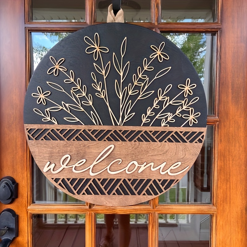 

1pc Vintage 3d Welcome Sign For Front Door, Wooden Home Decor Plaque, Multipurpose Door Mount Hanging Sign, Ideal For Engagement & Wedding Gift, No Electricity Needed