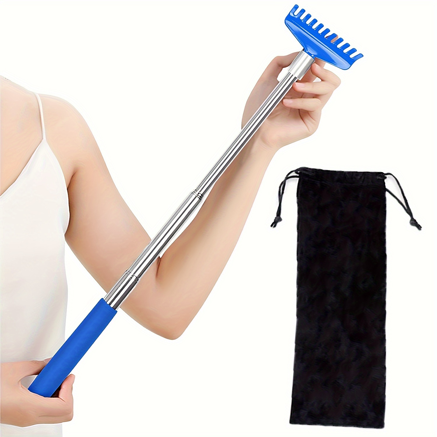 extra long stainless   scratcher portable telescoping massage tool for men women ideal stocking stuffer with gift bag Product details 1