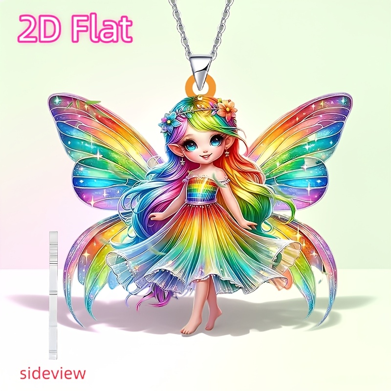 Dancing Fairy Pendant Necklace, Unisex Gift